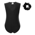 thumbnail image 2 of YONGHS Kids Girls Sleeveless Rhinestones Gymnastics Leotards with Headwear Biketard Dance Outfits Black 6, 2 of 5