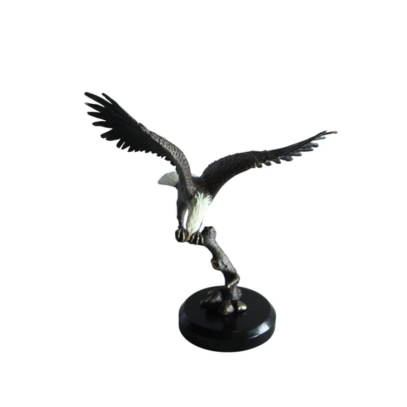 Nifao Bronze Eagle Statue on Marble Base Soaring Bird Sculpture – Bronze Statue on Marble Base, Home Decor, 8"L x 5"W x 10"H