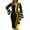 Yellow, variant on FcBaudy Long Sleeve Round-Neck Dress Women's Large Size Geometric Print Mesh Patchwork Dress Bag Hip Skirt Women Dress