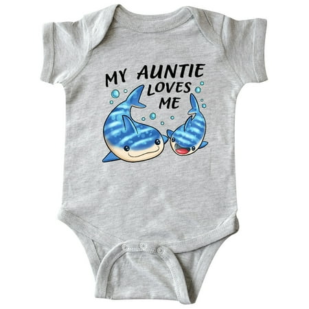 

Inktastic My Auntie Loves Me- whale shark Gift Baby Boy or Baby Girl Bodysuit