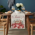thumbnail image 2 of Valentine's Day Table Runner - 72 Inch Long, Kitchen Dining Table Runner Dresser Scarves, Eucalyptus Leaves Coffee Gifts Romantic Rustic Farmhouse Decor for Coffee Tables Wedding Party Banquet, 2 of 8