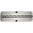 thumbnail image 3 of Stainless Steel Brushed And Polished Twisted 7mm Band (Size 10.5) Made In China sr519-10.5, 3 of 5