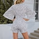 thumbnail image 5 of Mono estampado de verano para mujer Mono ajustado de manga corta con cuello en V Mono de playa Mono de sol Fridja  alkflakhf36761, 5 of 7