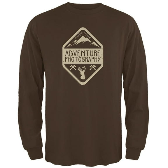 Adventure Photography Mens Long Sleeve T Shirt Brown SM