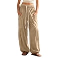 thumbnail image 3 of Zynoxe Wide Leg Sweatpants for Women Fashion Solid Color Womens Sweatpants Elastic Waist Drawstring Lounge Pants Comfort Lightweight Full Length Pants with Side Pockets 3XL, 3 of 9