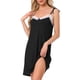 thumbnail image 1 of Noche de encaje sin mangas para mujeres INSPIRE CHIC, longitud hasta el muslo, vestido de dormir sólido M negro, 1 of 6
