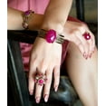 thumbnail image 2 of Faceted Red Raspberry Quartz Golden Statement Ring, 2 of 4