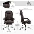 thumbnail image 2 of CoSoTower Chaise de Bureau de Massage, Chaise d'Ordinateur Inclinable avec Hauteur et Repose-Pieds Réglables, Brun Foncé, 2 of 7