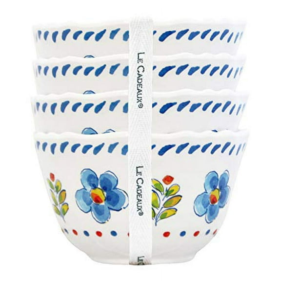 Le Cadeaux Madrid White Melamine Dessert Bowls - Set of 4