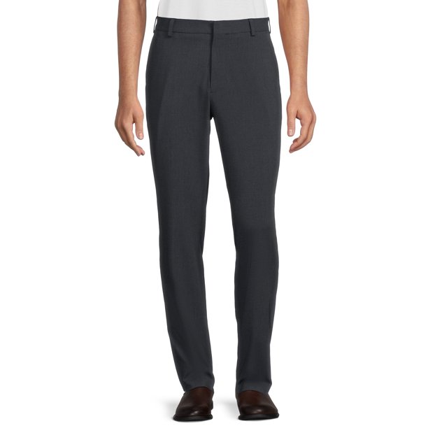 Men's Premium Comfort Stretch Flat Front Houndstooth Dress Pants