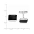 thumbnail image 2 of 925 Sterling Silver Rhodium-plated Rectangle Onyx Cuff Links, 2 of 2
