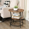 thumbnail image 3 of Side Table, Round End Table with 2 Storage Shelves Nightstand for Living Room, Accent Coffee Table, Rustic Brown, 3 of 6