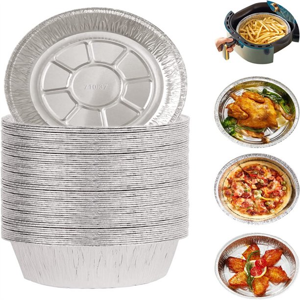 Happon 6 Inch Aluminum Foil Pie Pans (50 Count) Disposable & Recyclable