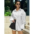 thumbnail image 4 of Button Down Shirt for Women Long Sleeve Blouses Tops Business Casual Work Outfits White S, 4 of 7