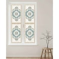 thumbnail image 2 of Window Privacy Film Blue Boho Floral Stained Glass Window Film Decorative Sun Block Window Cover Aztec Ethnic Abstract Aesthetic Art Window Clings Static Adhesive Sticker for Bathroom 29.5"x118", 2 of 7