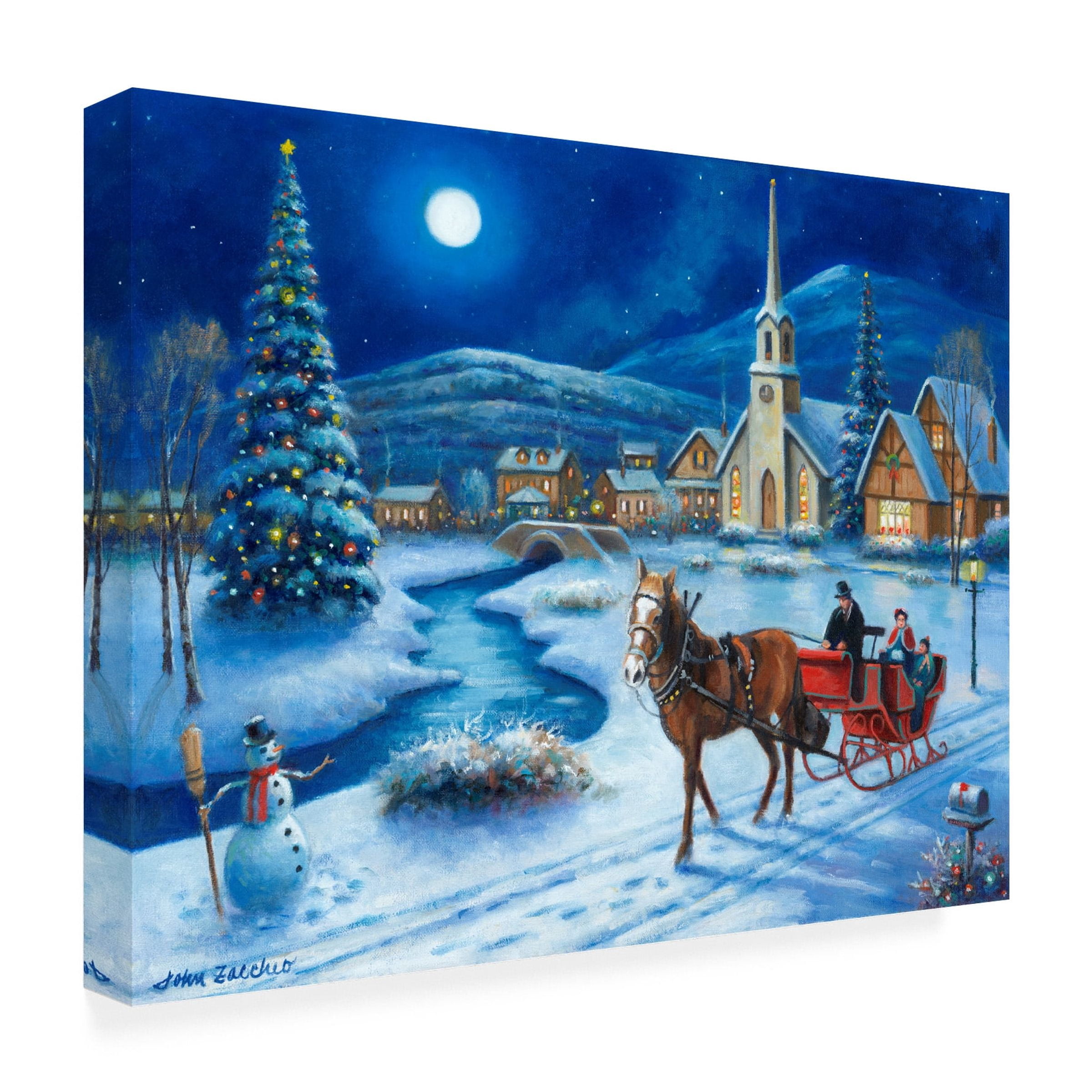 John Zaccheo 'Christmas Sleigh Ride' Canvas Art