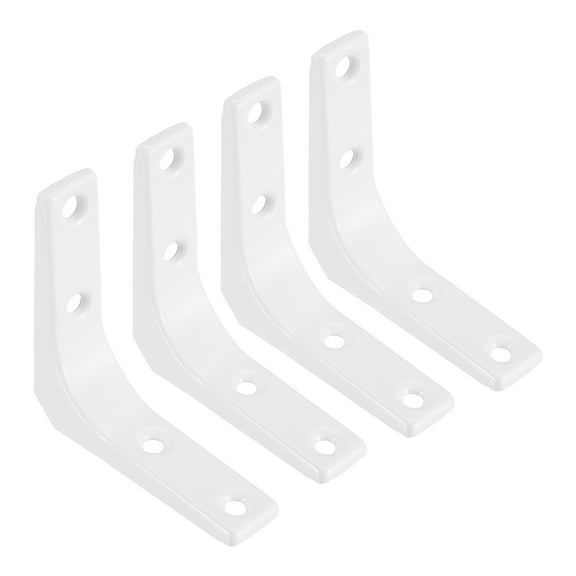 Uxcell 4Pcs Floating Shelf Brackets, 3 x 3 Inch Heavy Duty Wall Shelf Supports, Steel Joint Angle Brackets for Wood Shelves, Cabinets, Countertop Support, White