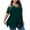 Green, variant on Plus Size Tops for Women Cold Shoulder Sequins Summer T Shirts Short Sleeve Asymmetrical Hem Blouses Black 6XL