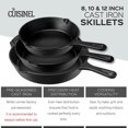 thumbnail image 2 of Cuisinel Pre Seasoned Cast Iron Skillet 3 Multi Sized Cooking Pan Set, 2 of 7