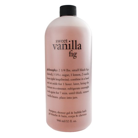Festive Vanilla Fig - Philosophy Sweet Vanilla Fig Shampoo, Shower Gel & Bubble Bath, 946ml/32oz