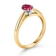 thumbnail image 3 of Gem Stone King 0.48 Ct Oval Pink Tourmaline 10K Yellow and White Gold Solitaire Engagement Ring (Size 8), 3 of 4