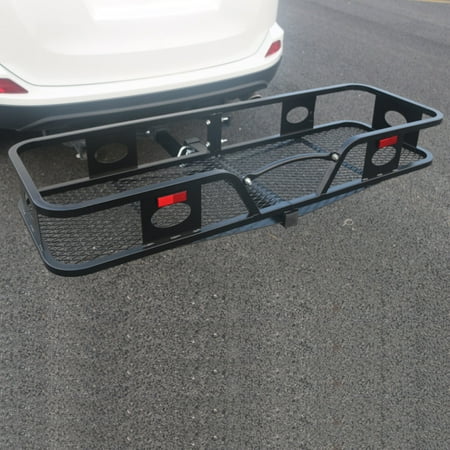 - Foldable Hitch Cargo Carrier Mounted Basket Luggage Rack with 2