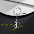thumbnail image 2 of Fashion Crown A-Z Letters Pendant Keychains for Lovers Silver Color 26 Alphabet Keyring Women Car Key Ring Unique Name Jewelry tzw, 2 of 7