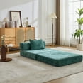thumbnail image 3 of Miniyam Folding Sofa Bed, Convertible Sleeper Chair with Pillow Foldable Mattress with Back Support, Green, 3 of 7