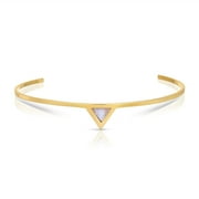 Michelle Campbell Jewelry Women's Triad Agate Inlay Collar Necklace, Brass with 14k Yellow Gold Overlay and Genuine Agate Inlay