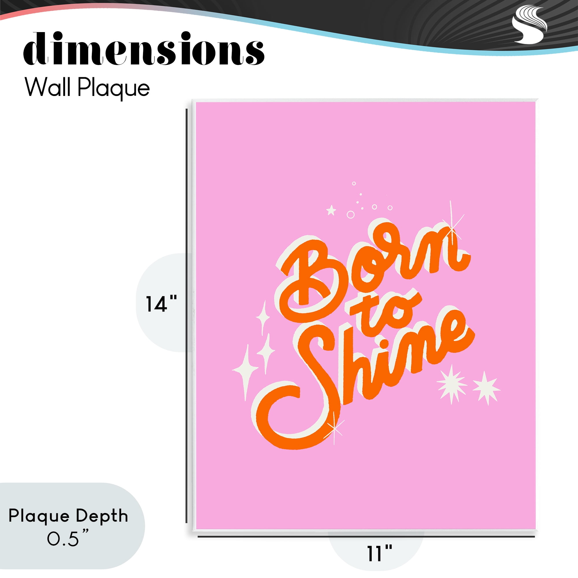 Stupell Industries Born To Shine on Pink Wall Plaque Art, design by Indira Prieto | IndySign