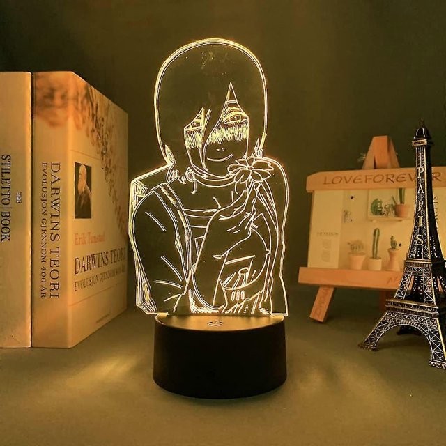 Lámpara LED 3D shaofei Anime Chainsaw Man Lady Reze Bomb Devil decoración dormitorio