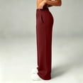 thumbnail image 5 of Hurxie Womens Sweatpants Fall Baggy Wide Leg Sweatpant Fleece Lined Straight Leg Sweat Pants Wine,XL, 5 of 7