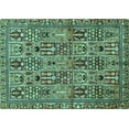 thumbnail image 1 of Ahgly Company Machine Washable Indoor Rectangle Persian Turquoise Blue Traditional Area Rugs, 7' x 9', 1 of 4