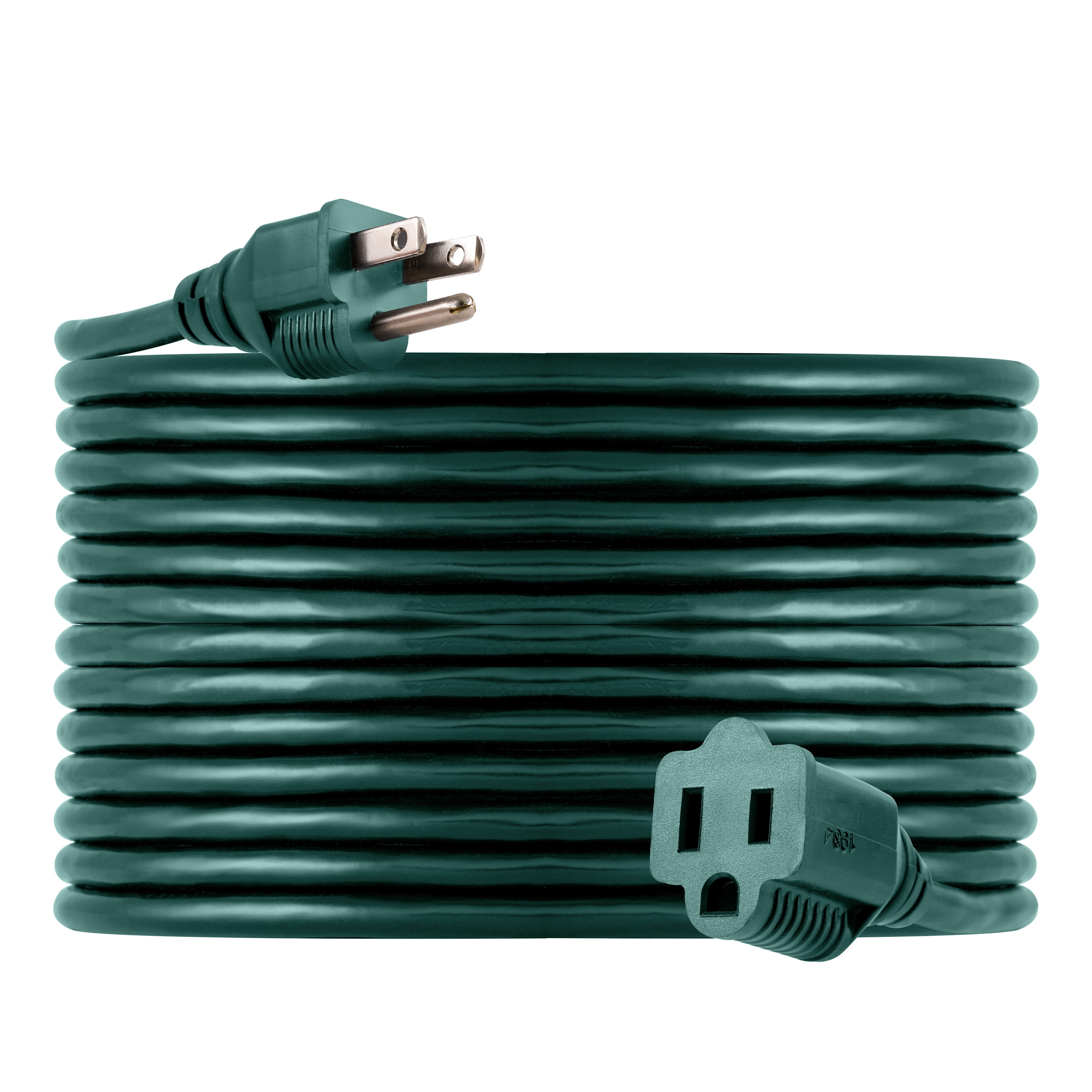 GENERAL ELECTRIC Indoor and Outdoor 40ft. Grounded Heavy Duty Extension Cord, Green, 55006