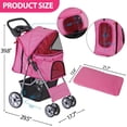 thumbnail image 2 of ZENY 4 Wheel Foldable Dog Pet Stroller - Pink, 2 of 8