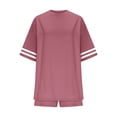 thumbnail image 2 of Nuoqisi Fashion Women's Round Neck Solid Short Sleeve Blouse with Elastic Waist Pocket Shorts Set - Coordinated Casual Outfit for Everyday Style and Versatile Wear, 2 of 5