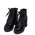 thumbnail image 5 of EKVAHL Women's Chunky Lace Up Booties Platform High Heel Ankle Boots with Side Zipper Round Toe Fashion Autumn Winter Shoes, 5 of 6