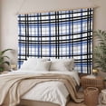 thumbnail image 3 of Blue Black Plaid Small Tapestry for Bedroom Wall Hanging Tapestry, Farmhouse Blue Black Checkered Ceiling Backdrop Tapestries Poster Blanket Wall Decor for Teens Room Living Room Dorm 23" x 28", 3 of 8