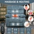 thumbnail image 2 of Large Electric Power Lift Recliner Chair with Heat & Massage, Dual Motor Infinite Position (Up to 350 LBS) with Power Remote, Medium-Firm & Heavy Duty (Blue), 2 of 9