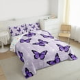 thumbnail image 3 of Manfei Purple Butterfly Print Bedding Comforter Set, Romantic Dandelion Flower Twin Comforter Sets, Vintage French Style Reversible Bedding Set, Ultra Soft Home Decor, 2pcs, 3 of 8