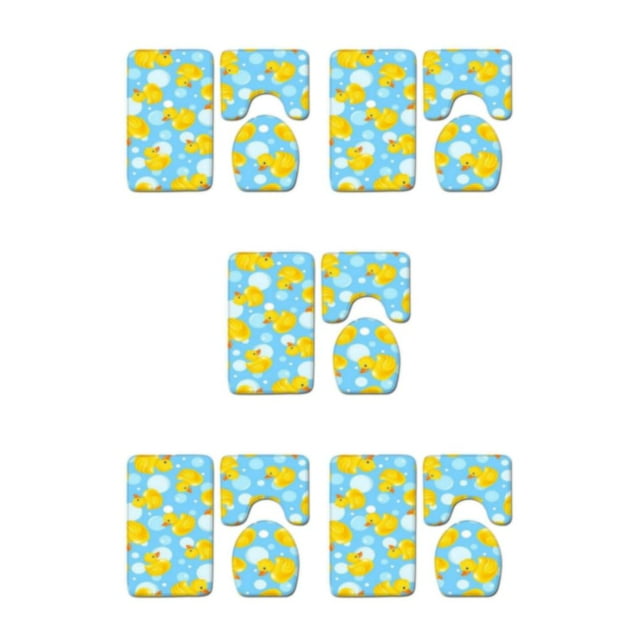kurtrusly Super Water-absorbent Bathroom Mat Set For Quick Drying After Bath Cute Polyester Non Slip Bathroom Mat Sets type1 45*75cm 5Set