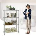 thumbnail image 3 of BestOffice 4 Shelf Wire Shelving,Height Adjustable Metal Shelving,for 1000 LBS Capacity,Chrome, 3 of 7