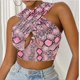 thumbnail image 1 of Camisetas sin mangas entrecruzadas para mujer, Tops sexis sin mangas con recortes de Color sólido en la parte delantera, ropa de calle para fiestas y discotecas, Tops con corpiño para mujer de verano Tan Jianjun  unisex, 1 of 2