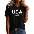 thumbnail image 5 of idosla 250 Anniversary USA Shirt Women's Short Sleeve T-Shirt Patriotic American Flag Eagle Tops 1776-2026 Tshirt Gifts (Black, XL), 5 of 7
