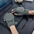 thumbnail image 1 of Usb Heated Gloves Cats Full Finger Heated Warm Gloves (green B) Women Men Mittens Knit Gloves Adjustable Temperature Washable Winter Laptop Gloves, 1 of 4