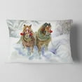 thumbnail image 2 of Designart Horses Running in Winter - Animal Throw Pillow - 12x20, 2 of 5
