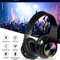 thumbnail image 2 of Bluetooth Over Ear Headphones, Wired & Wireless Yellow Gaming Headphone, Colorful LED Lights, Foldable Hi-Fi Stereo Headphones with Mic & 3.5mm Jack Suitable for Classroom/Home Office/PC/Mobile, 2 of 9