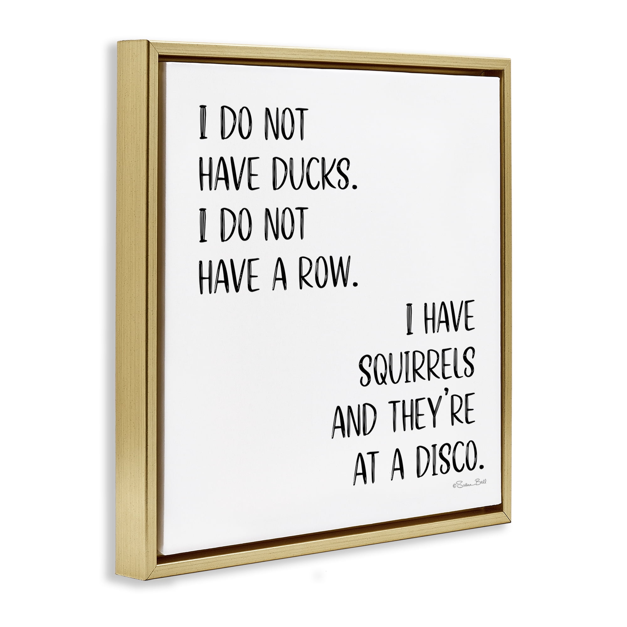 Stupell Industries Sassy Squirrels At Disco Novelty & Humor Painting Gold Floater Framed Canvas Art Print Wall Art, 18 x 18