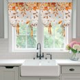 thumbnail image 4 of Vintage Fall Tie Up Curtains for Windows, Balloon Window Shades, Maple Leaf Branch Thanksgiving Pumpkin Wooden Kitchen Window Treatments Roll Up Curtain for Basement/Nursery 52"x45", 4 of 8