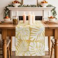 thumbnail image 2 of Palm Tree Monstera Table Runner 90 Inches Long,Mustard Ochre Leaf Boho Botanical Tropical Cotton Linen Table Runners Dresser Scarves,Fabric Tabletop Scarf Furniture Cover for Dinner Party 13"x90", 2 of 9